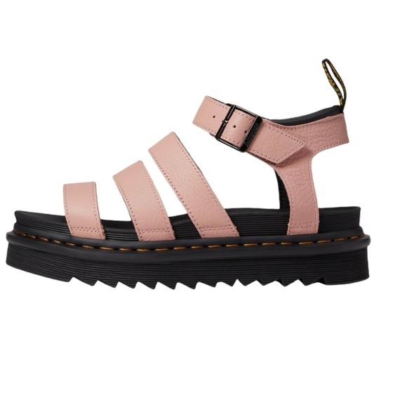 DR. MARTENS Blair Hydro Leather Strap Sandals in Peach Beige Pisa Size 7 - Picture 2 of 7